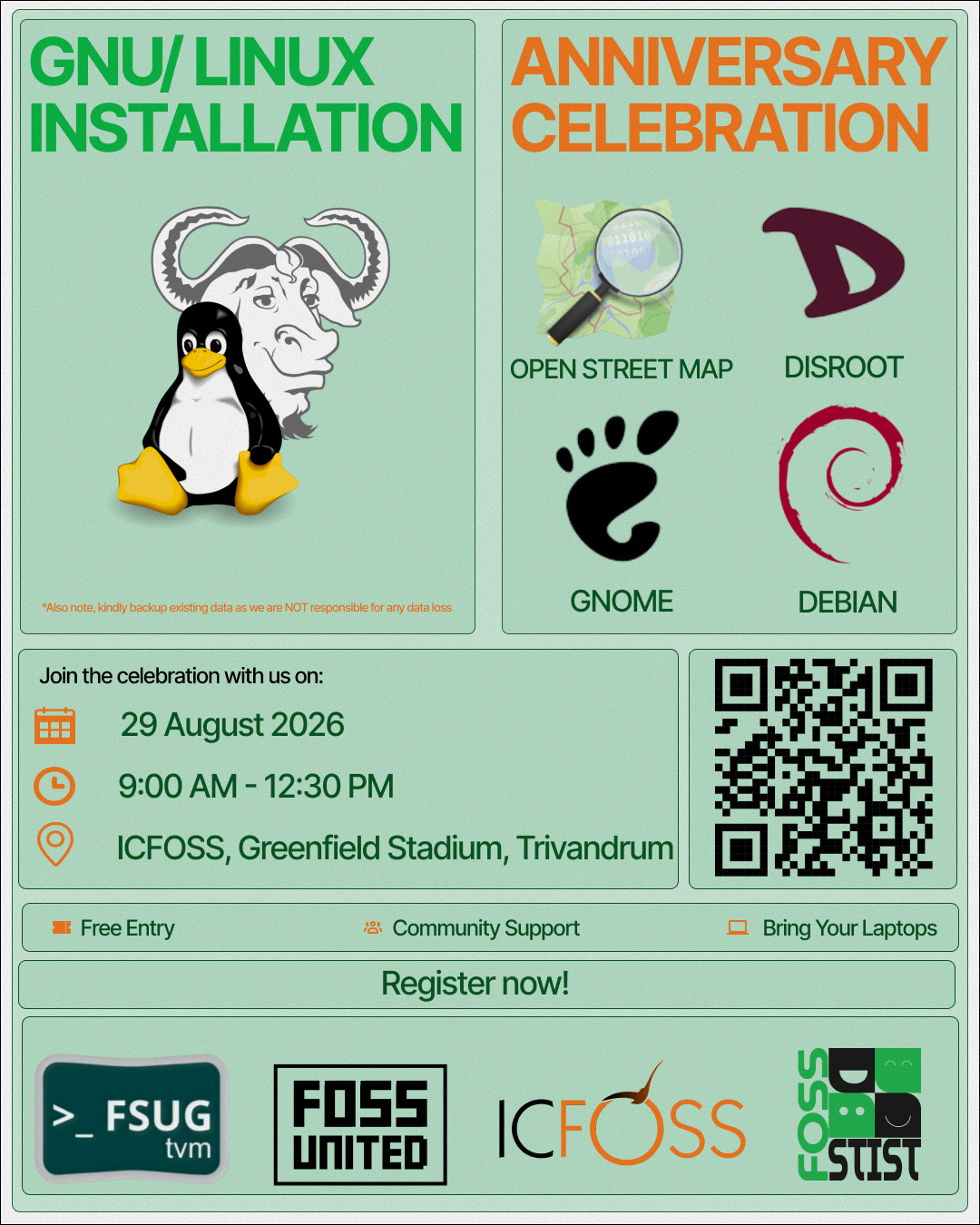 GNU/Linux Installation Party and Debian Birthday Celebration